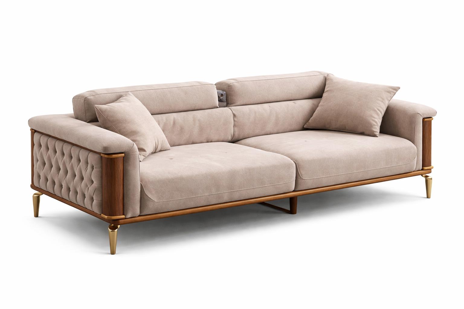 Couch Modern Mehrfarbig Designer-Couch Minimalismus Stoff Holz Elegant
