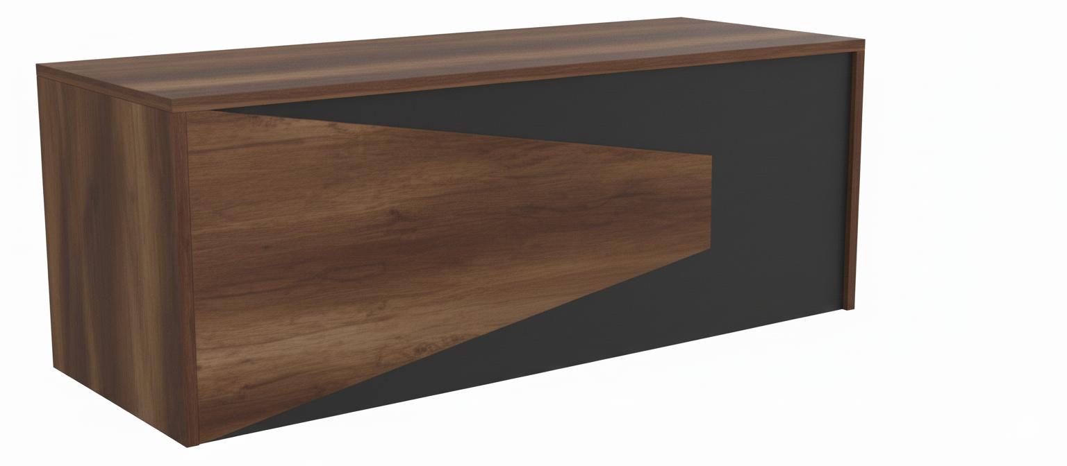 Minimalistischer Chefschreibtisch Moderner Stil Braun, Schwarz Holzrahmen