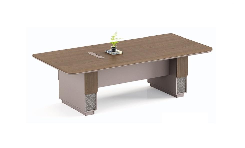 Schreibtisch Holz Braun mit Stauraum Designermöbel Eleganter Modernem Design