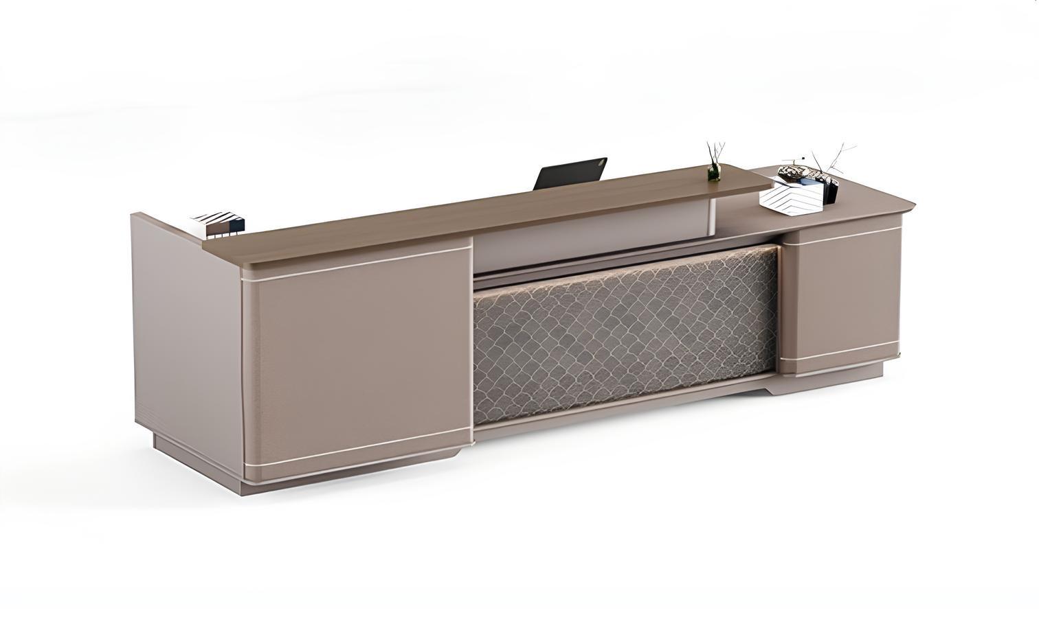 Empfangstresen Holz Braun mit Stilvollem Design Büromöbel und Stauraum