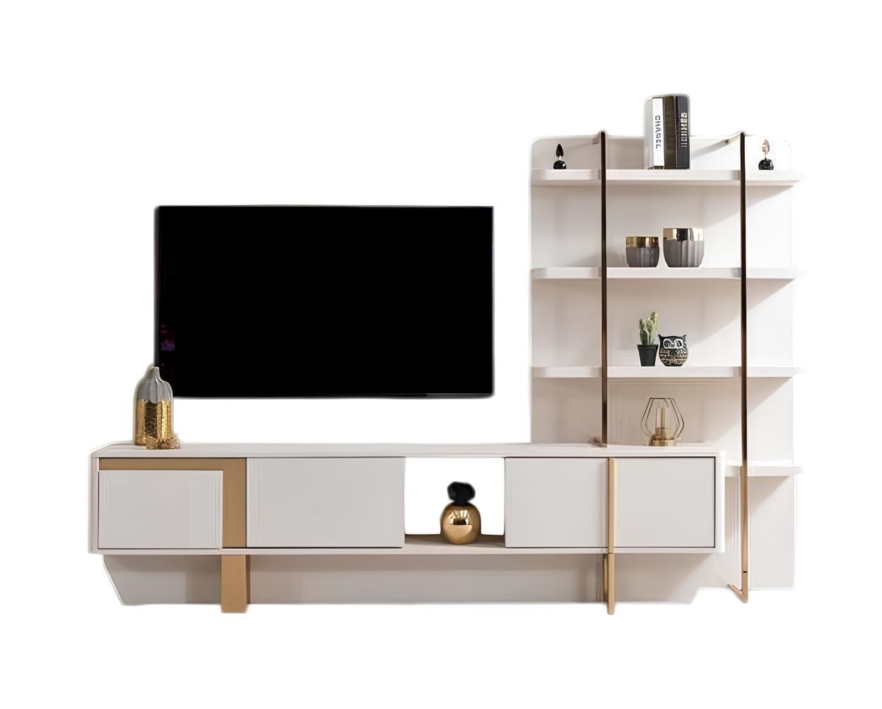 Wohnwand Moderner Stil Beige Farbe Geräumige Wohnwand Elegantes Design