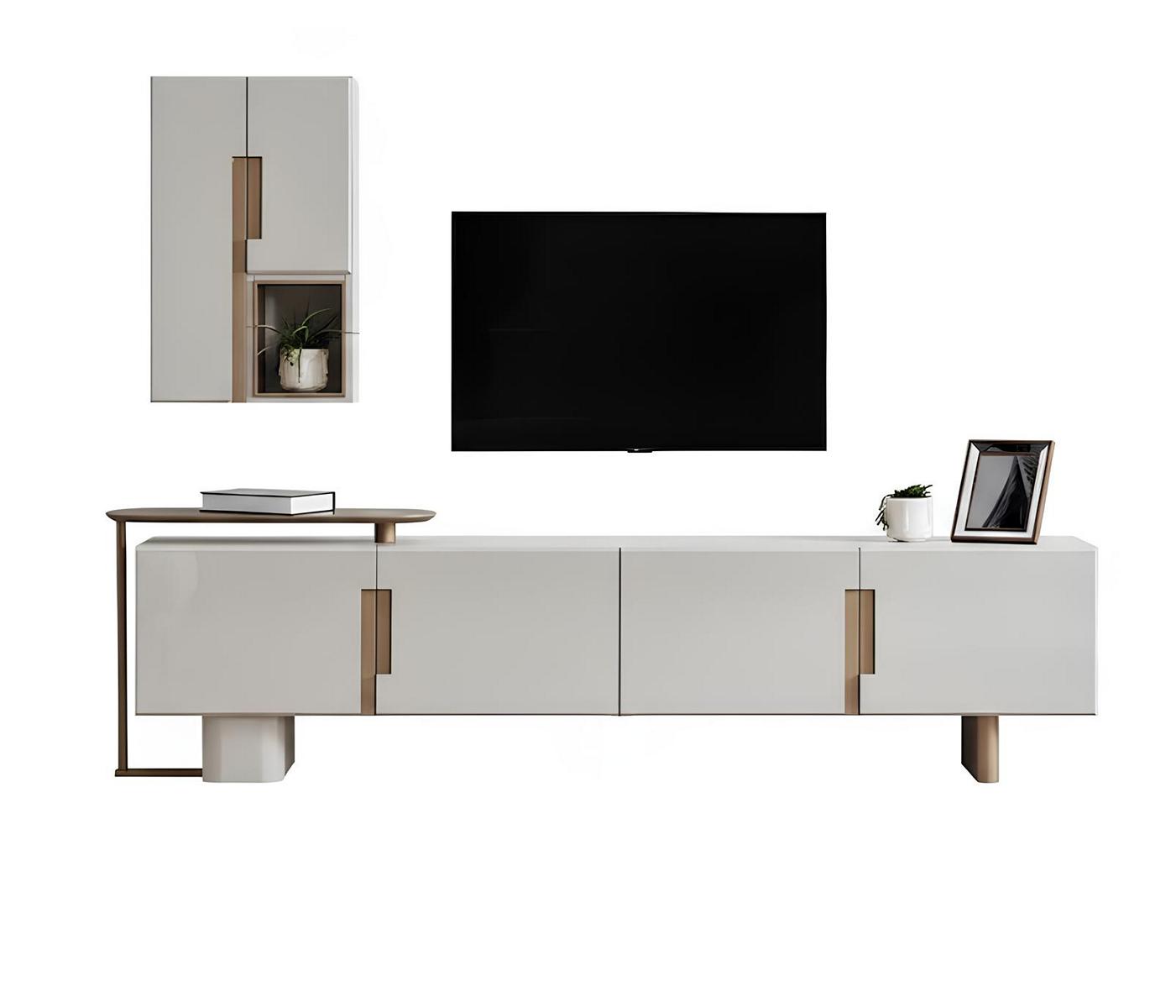 TV Unit Set Unterer Block Oberer Block Holzrahmen Verschiedene Stufen