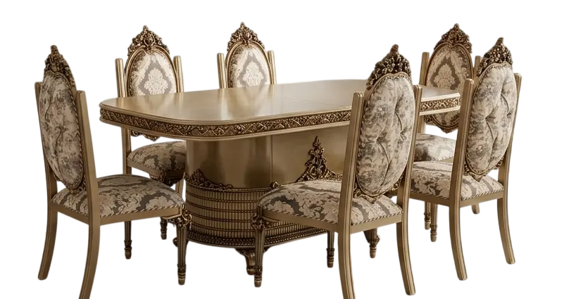 Stilvolles Esszimmer-Set mit Tisch und 6 Stühlen