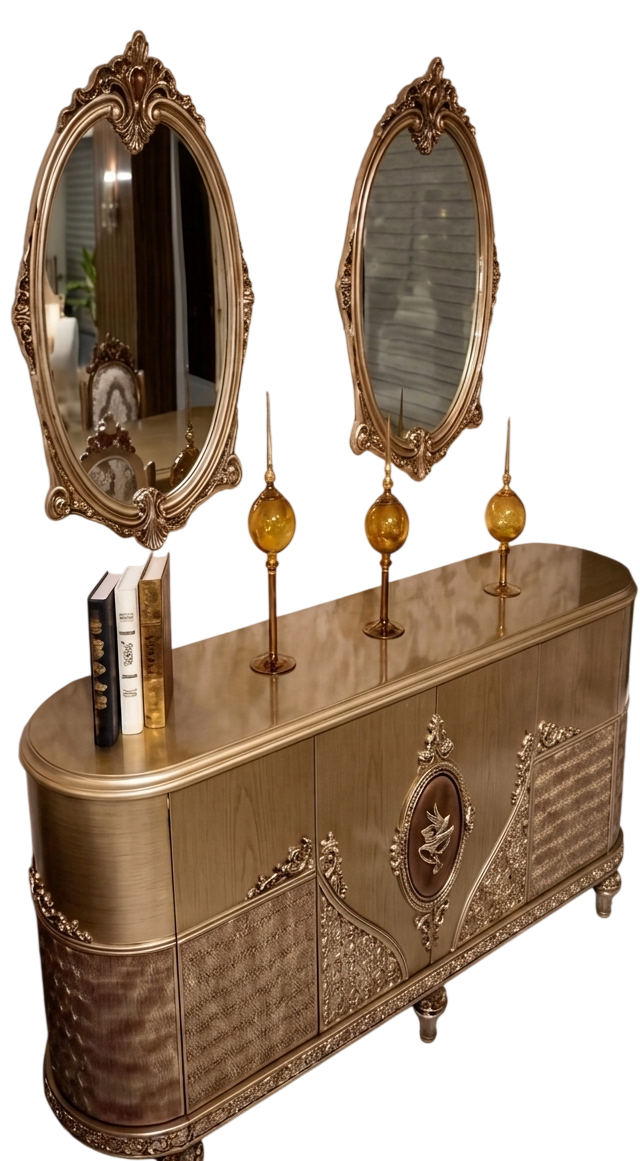 Elegantes Sideboard mit Spiegel und stilvollem Stauraumdesign