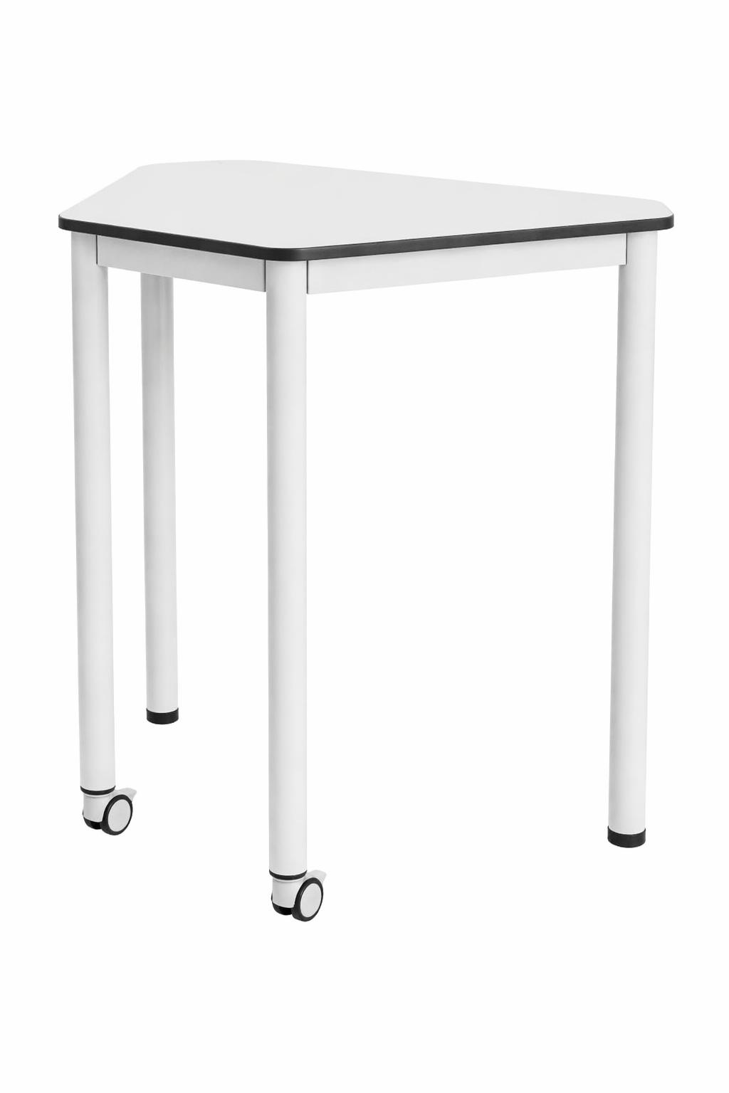 Moderner Schreibtisch im minimalistischen Design mit Rollen und Ecken