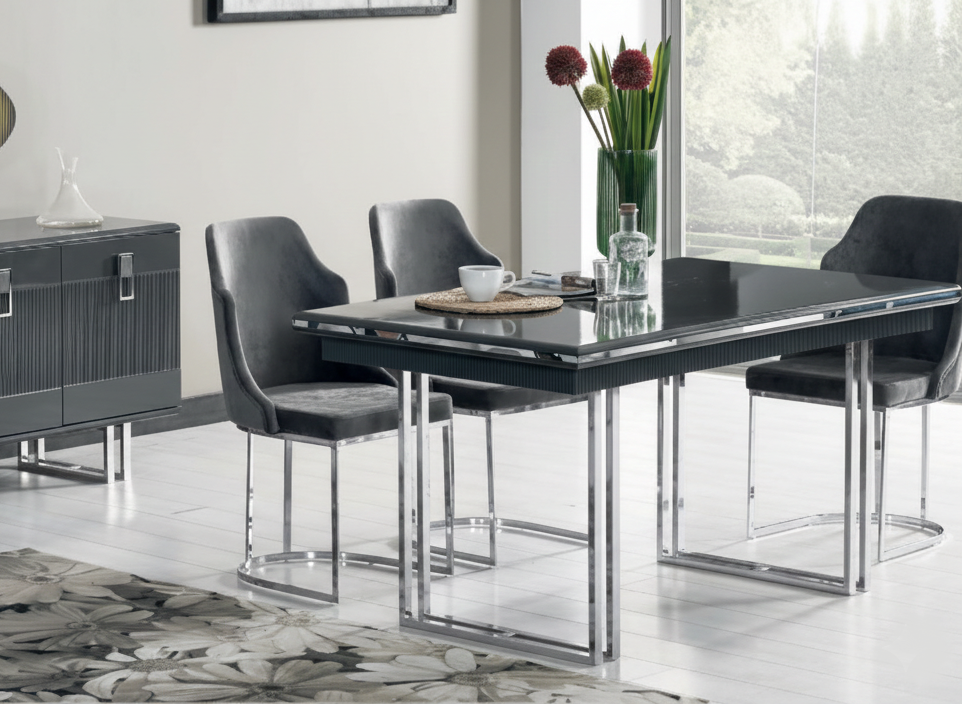 Modernes Esszimmer-Set mit Tisch und 4 Stühlen, 5-teilig