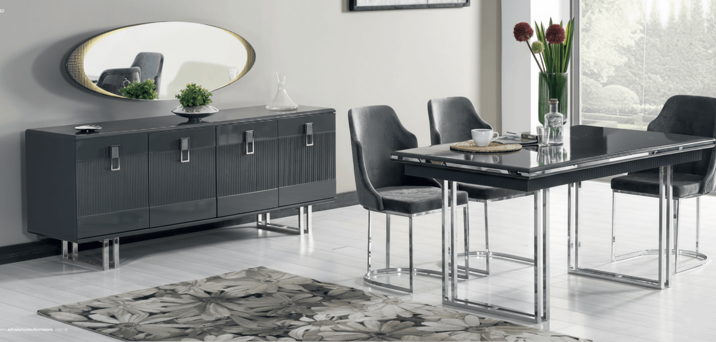 Esszimmer-Set mit Tisch, 4 Stühlen und Sideboard, 6-teilig