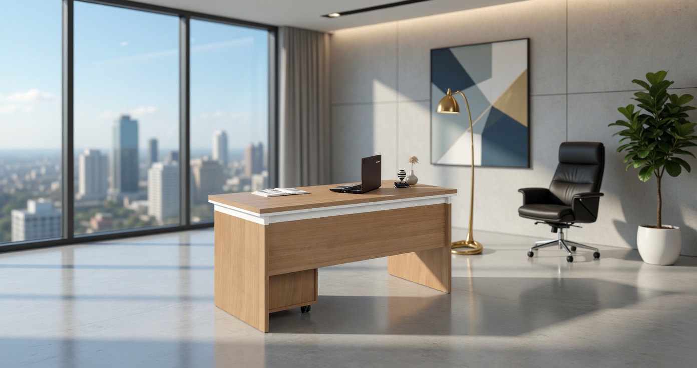 Büro Chefschreibtisch Holz Mit Rollcontainer Tumba Modern