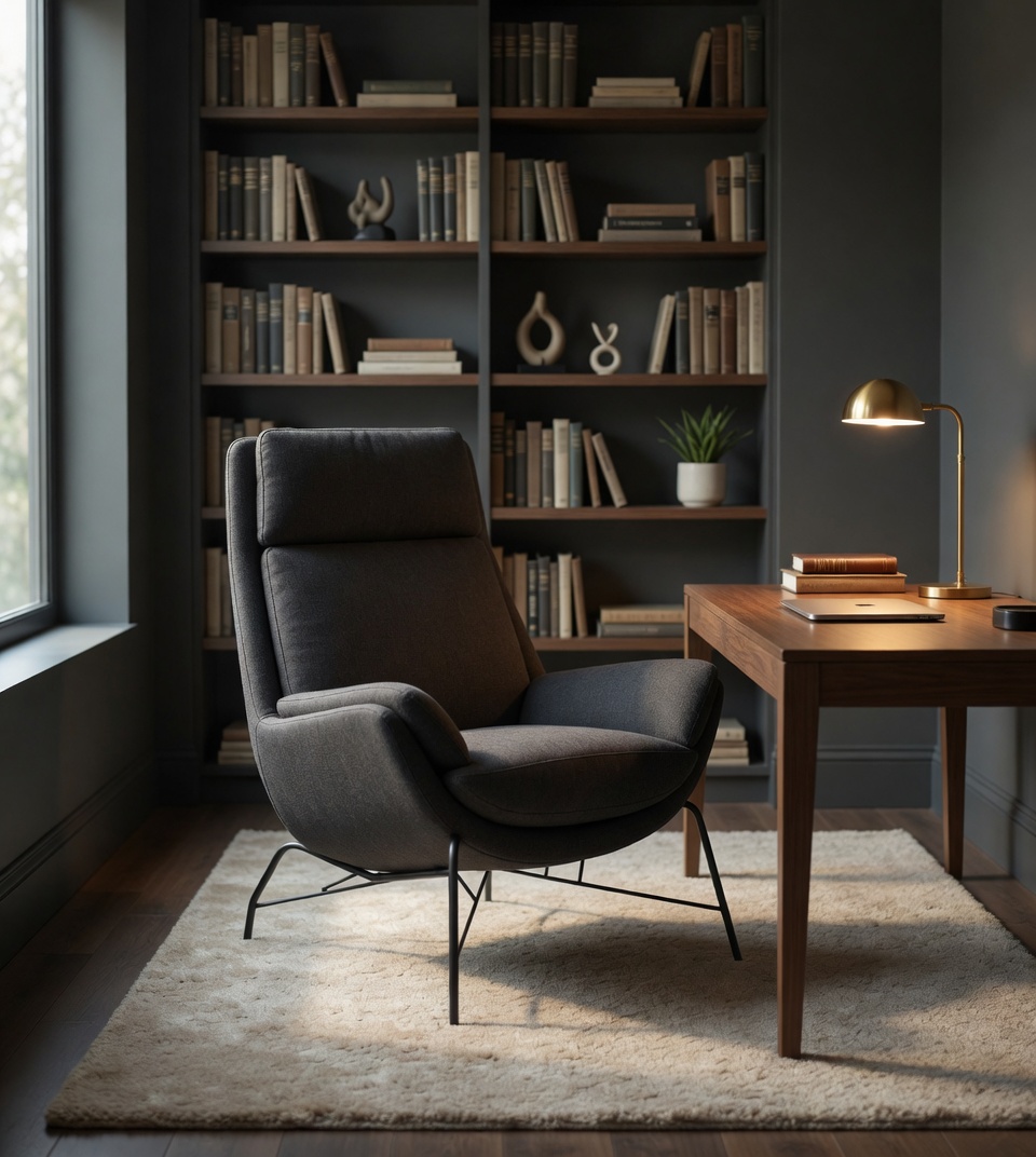 Bequemer Design Sessel Stoff mit Armlehnen und stabilem Gestell