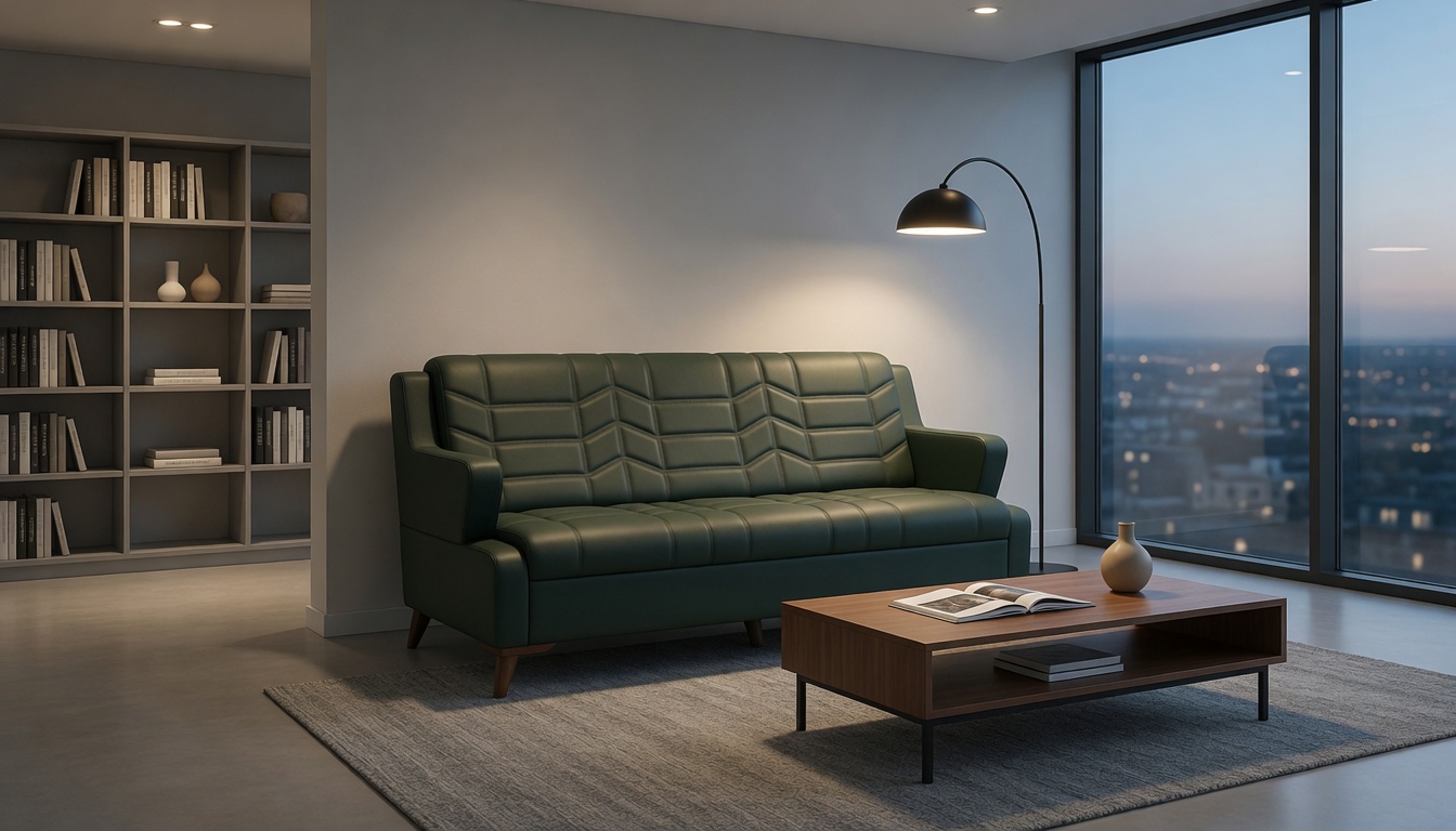 Grünes 3-Sitzer Sofa aus Kunstleder im modernen Stil für Ihr Zuhause