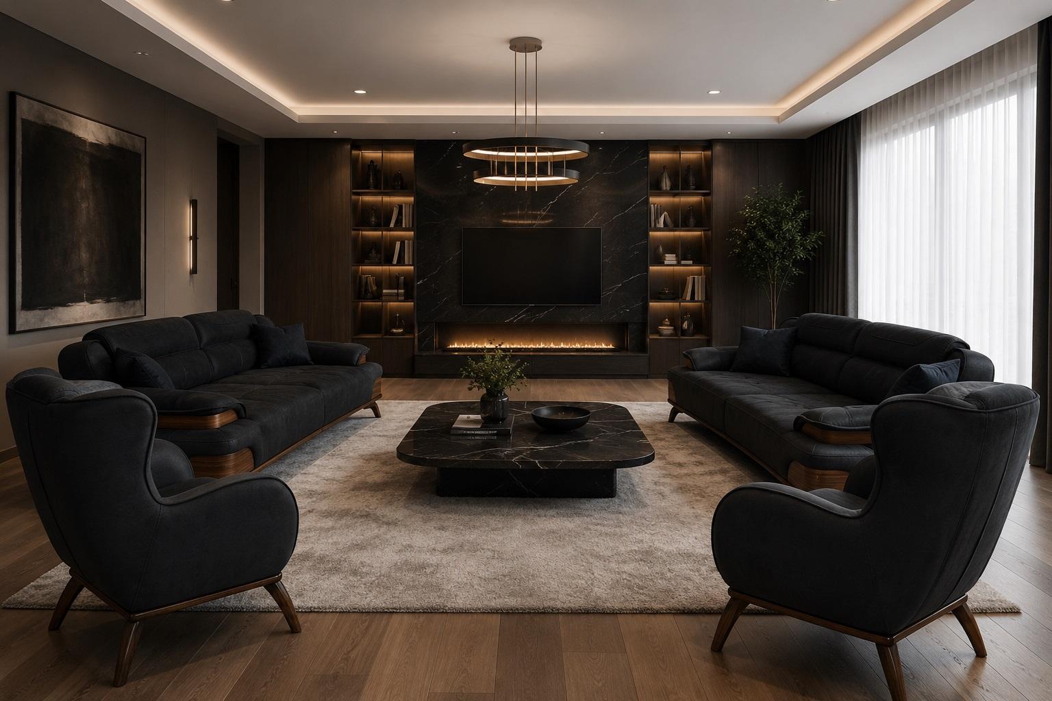 Polstergarnitur 3 Sitzer sofa Leder Schwarz Kissen Sessel Modern Neu