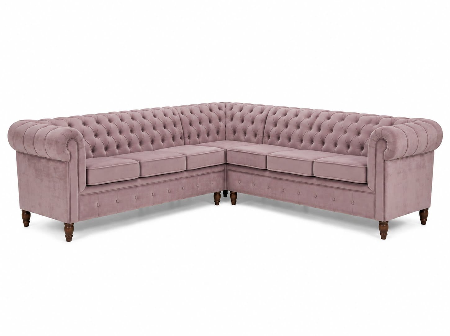 Luxuriöses Ecksofa großes rosa Sofa Chesterfield Sofas für das Wohnzimmer