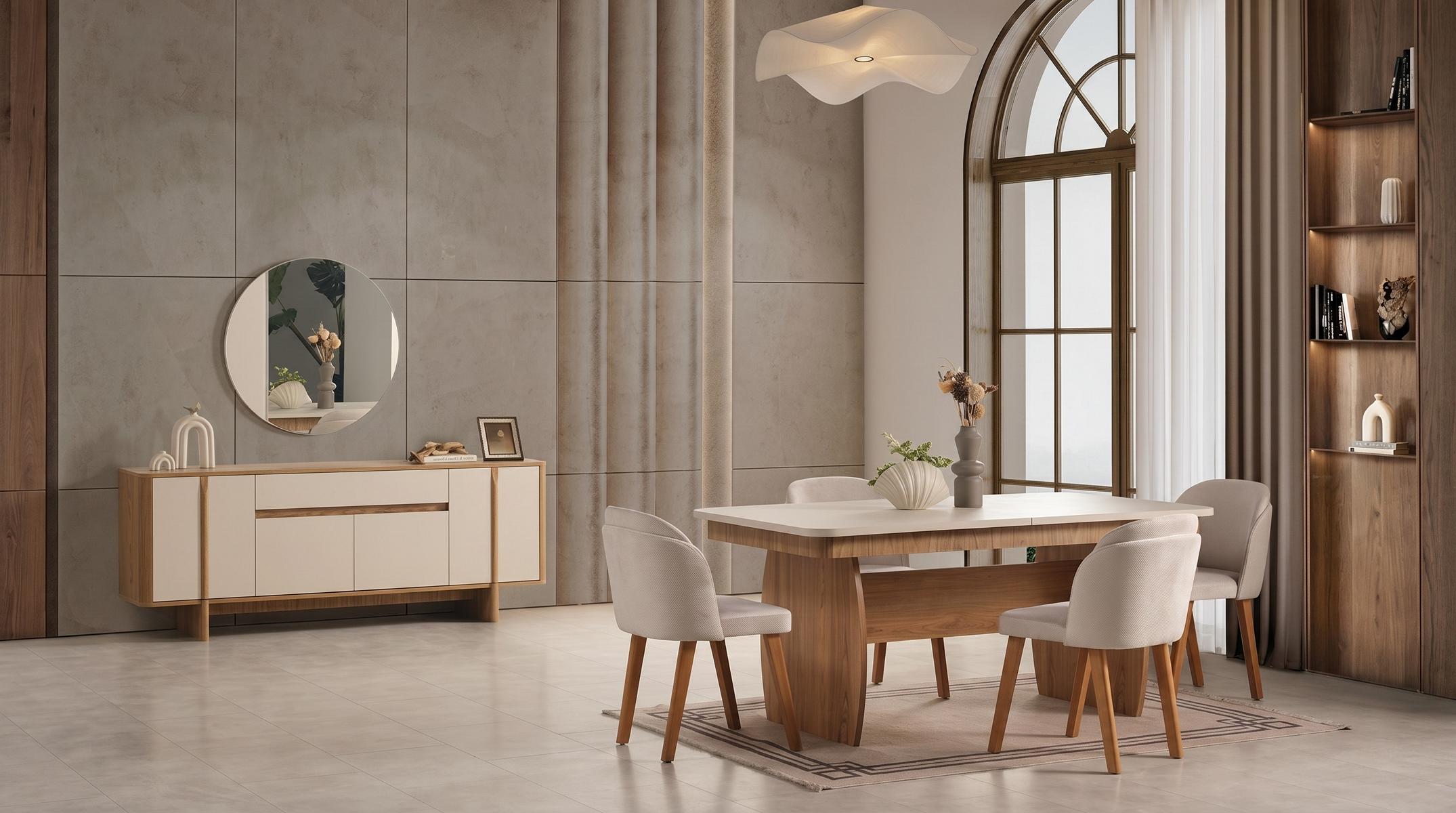 Tisch Konsole Spiegel Wohnzimmer Stil modern Farbe braun neu bequem