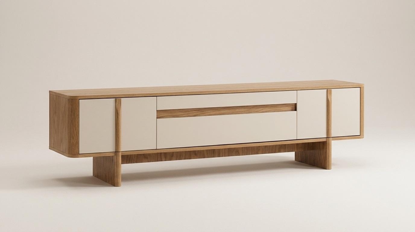 Wohnwand Schrank Sideboard braun bequem praktisch Wohnzimmer neu