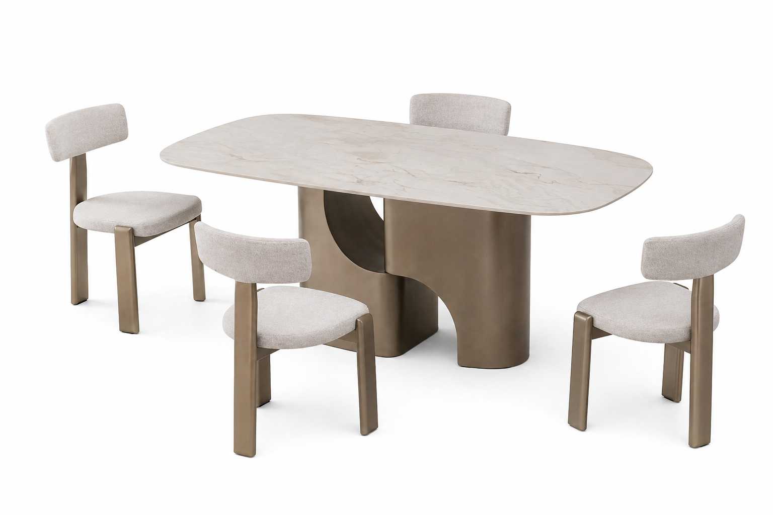 Esszimmer Esstisch Komplett 4x Stühle Holzmöbel Luxuriöses Set