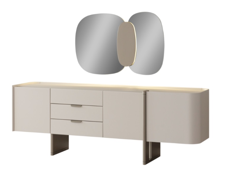 Esszimmer Sideboard mit Spiegel Buffet Schrank Anrichte Kommodenschrank
