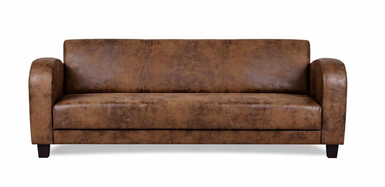 Braunes 3-Sitzer-Ledersofa Minimalistisches Sofa Wohnzimmermöbel