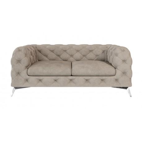 Beiges 2-Sitzer-Sofa Chesterfield Gestepptes Sofa Wohnzimmermöbel
