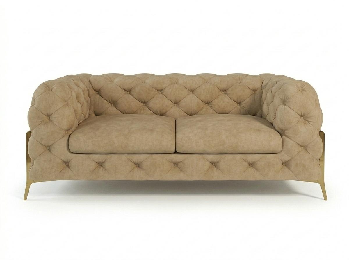 Beiges 2-Sitzer-Sofa Chesterfield-Stoffsofa Sofas für das Wohnzimmer