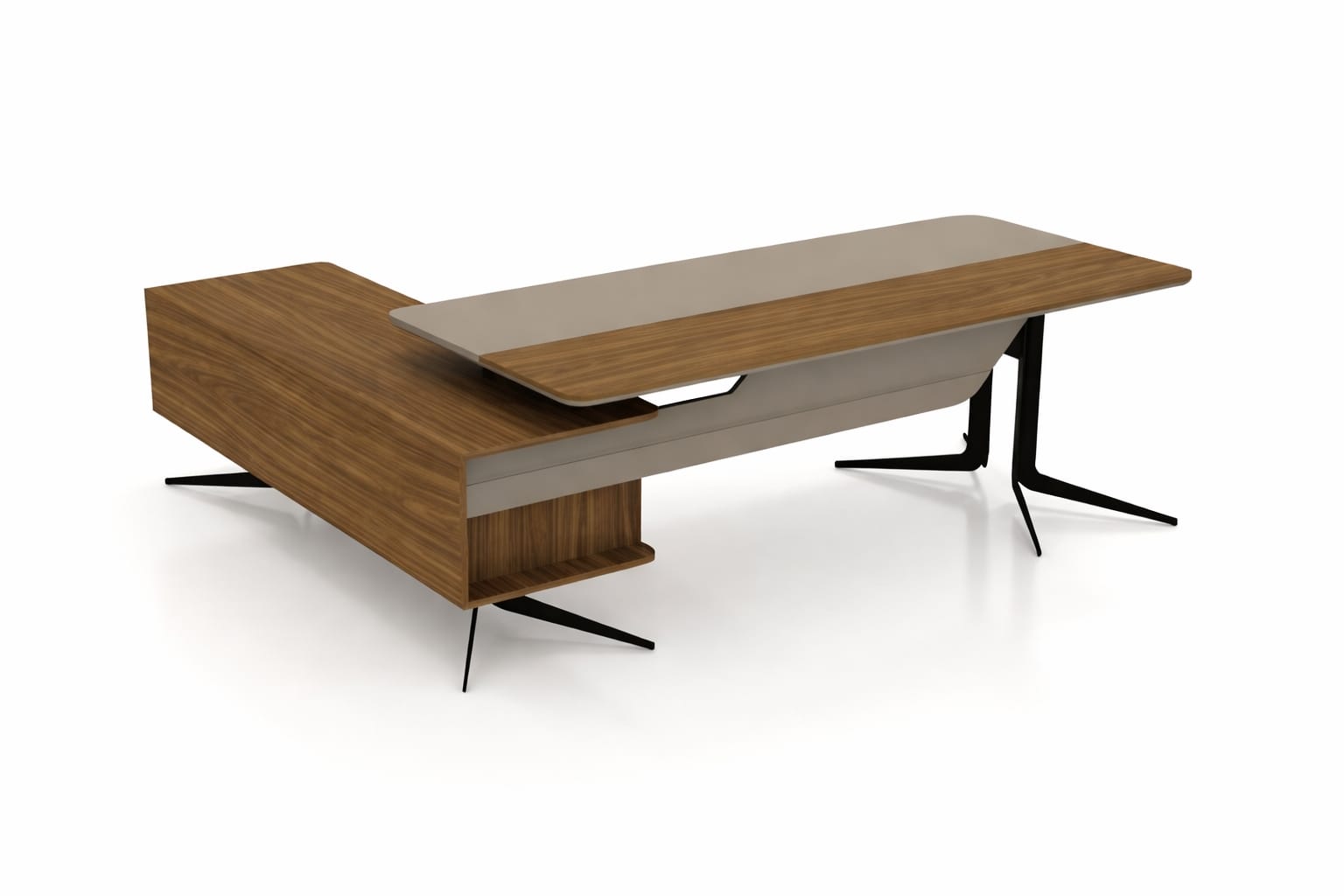 Designer Schreibtisch Modern Büro Holz Metall Kombination