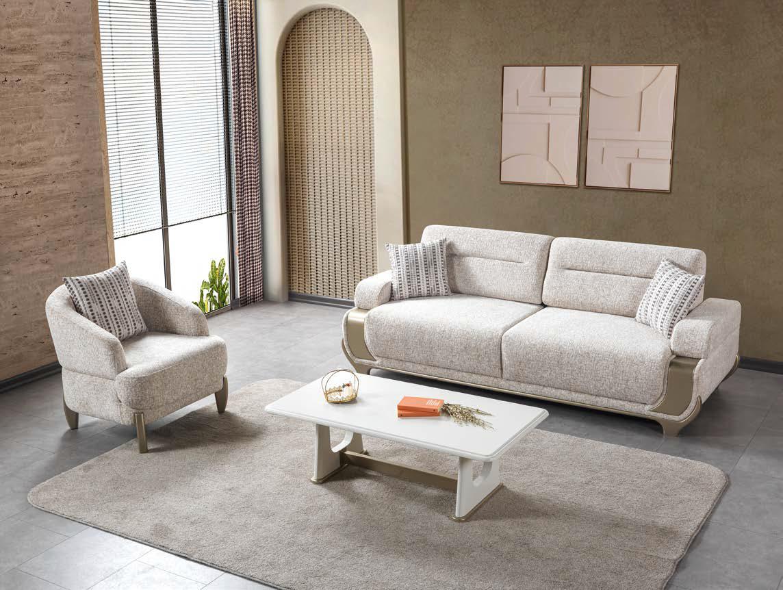 Sofa Couchtisch weiß modern neu rechteckig weich Stoff Wohnzimmer