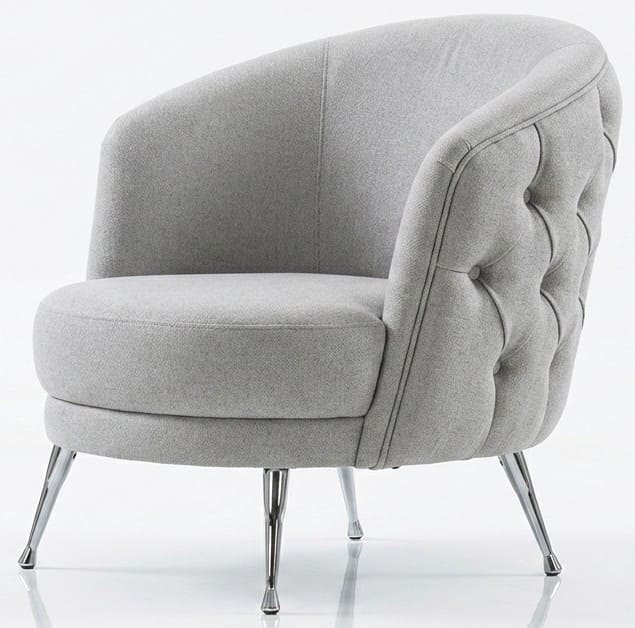 Sessel Chesterfield Grau Luxuriöse Bequem Stilvoll Minimalistisch