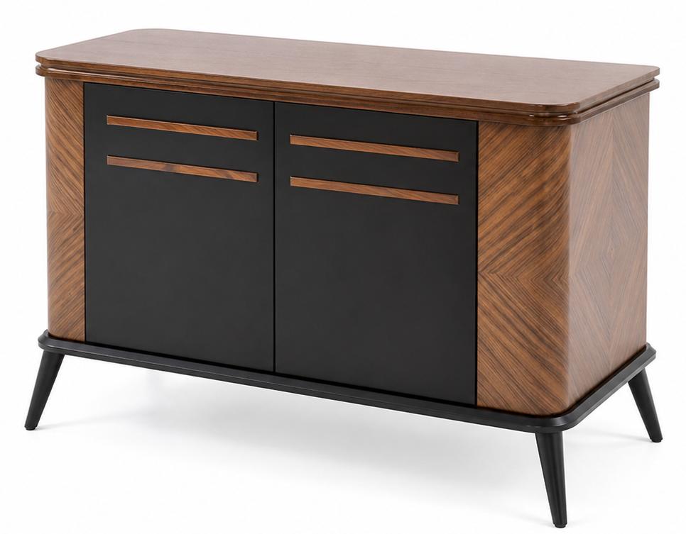 Holz Sideboard Geometrischem Rautenmuster Mattschwarzen