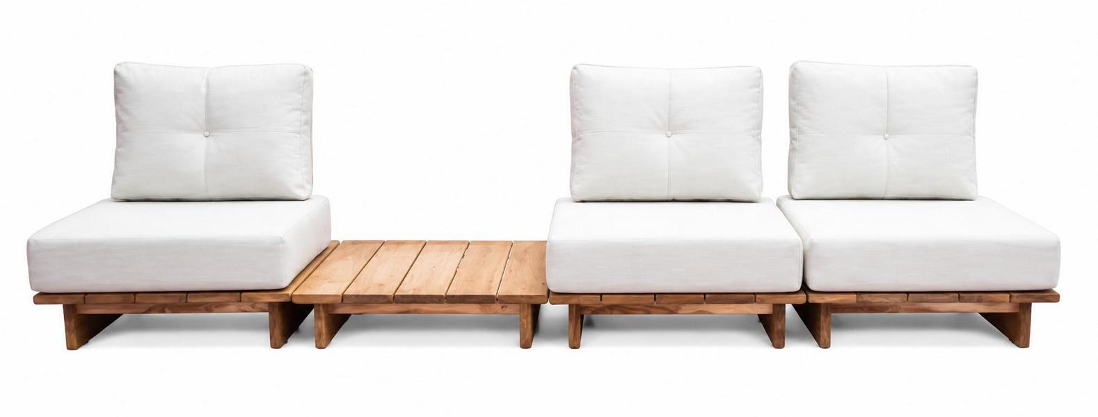 Lounge-Sofa bequem weich geräumig schön moderner Stil weiß braun