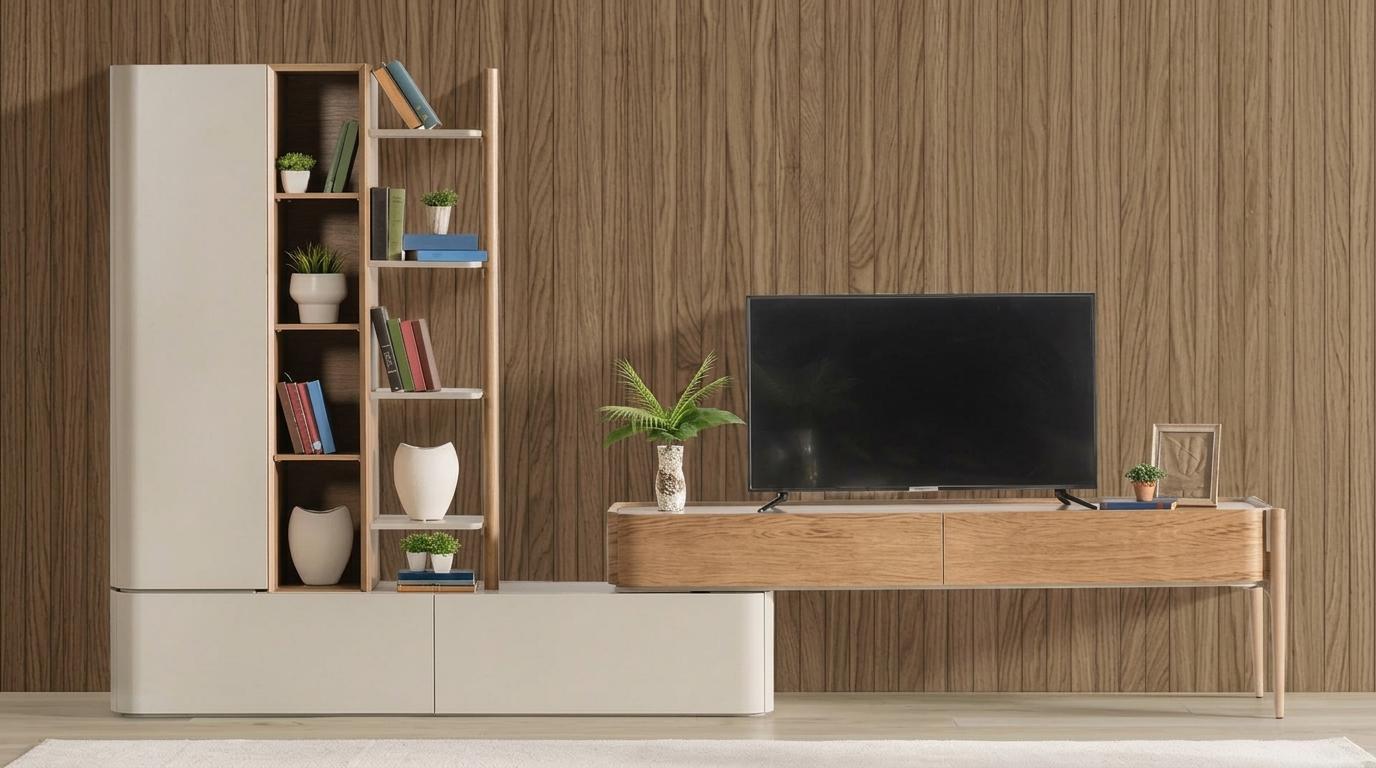 Wohnwand TV-Unit Stil Funktional Praktisch Robust Modern Hochwertig