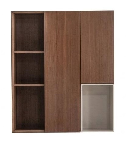 2xTV-Einheit Oberes Modul Moderner Stil Braun Holz Minimalistisch