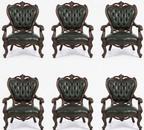 Klassische Chesterfield 6x Sessel Einzigartige Ledersessel Set