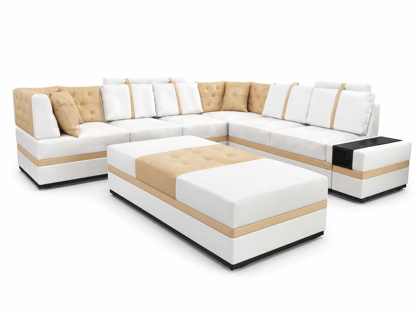 Weiches luxuriöses Ecksofa L-form Kunstleder stilvoll bequem Polstermöbel Set *