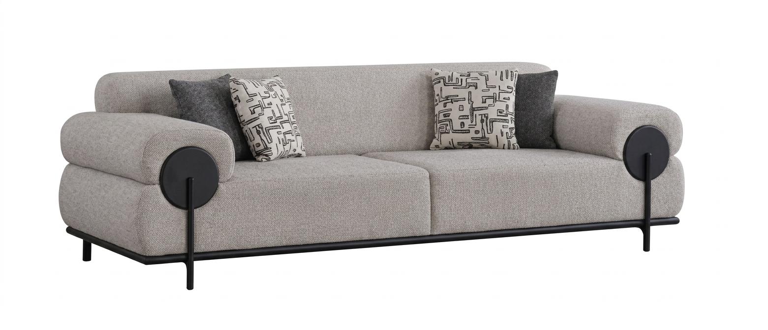 Modernes Polstersofa Textilstoff Schwarz Designelemente Wohnzimmer
