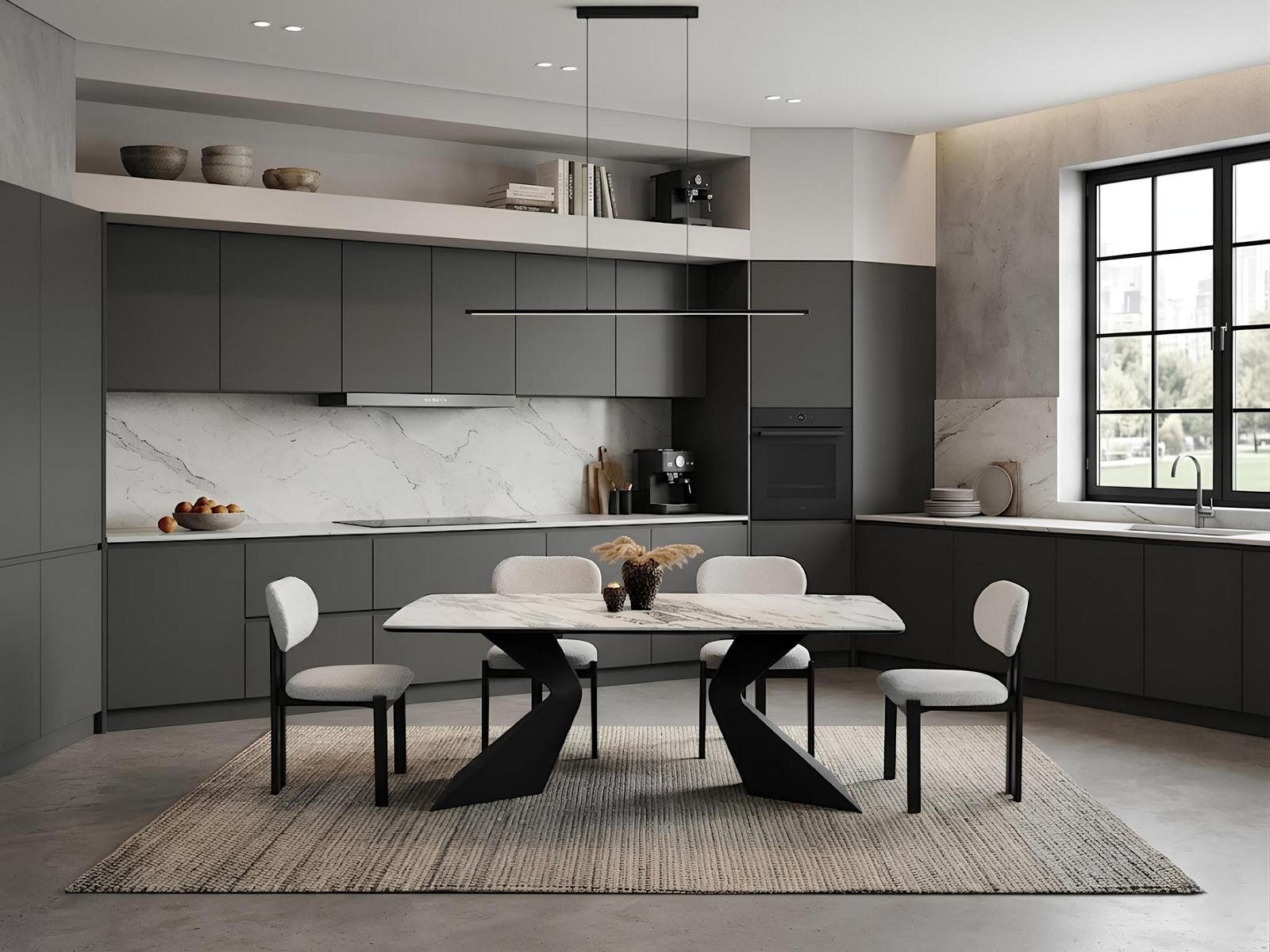 Esszimmer Set Esstisch 4х Stühle Modern Weiß Elegant Edel Vielseitig