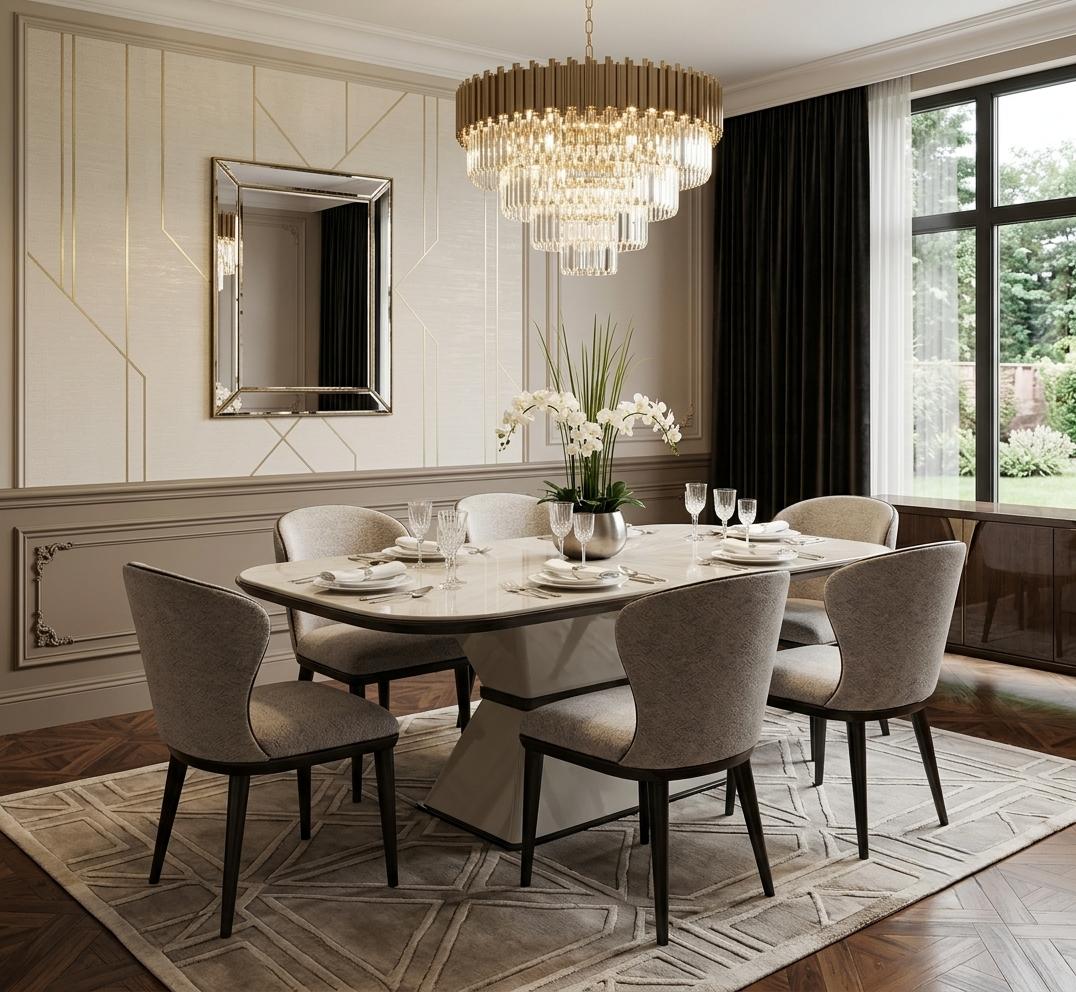 Esszimmer set Esstisch 6x Stühle Moderner Stil Robust Hochwertig Edel
