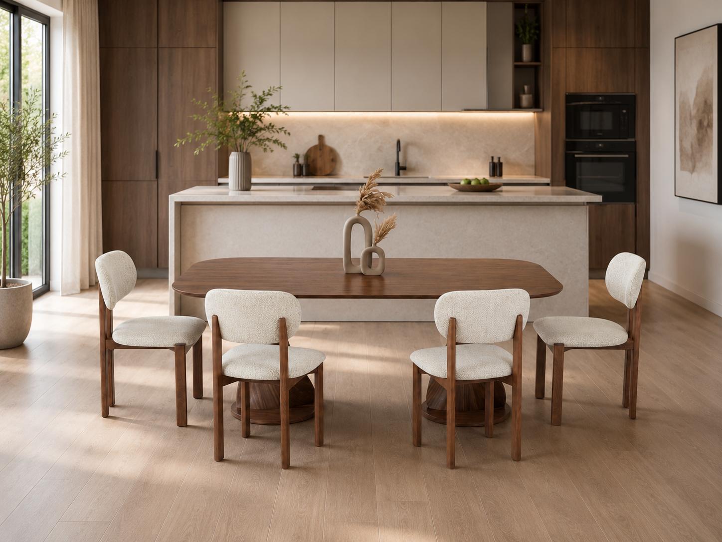 Esszimmer Set Esstisch 4х Stühle Modern Braun Edel Elegant Vielseitig