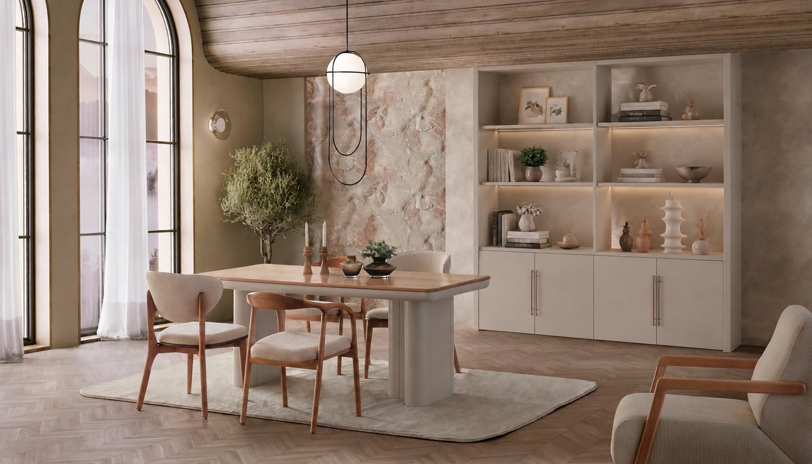 Esszimmer Set  Esstisch 2x Rückenlehnestühle 2x Rahmenstühle Modern