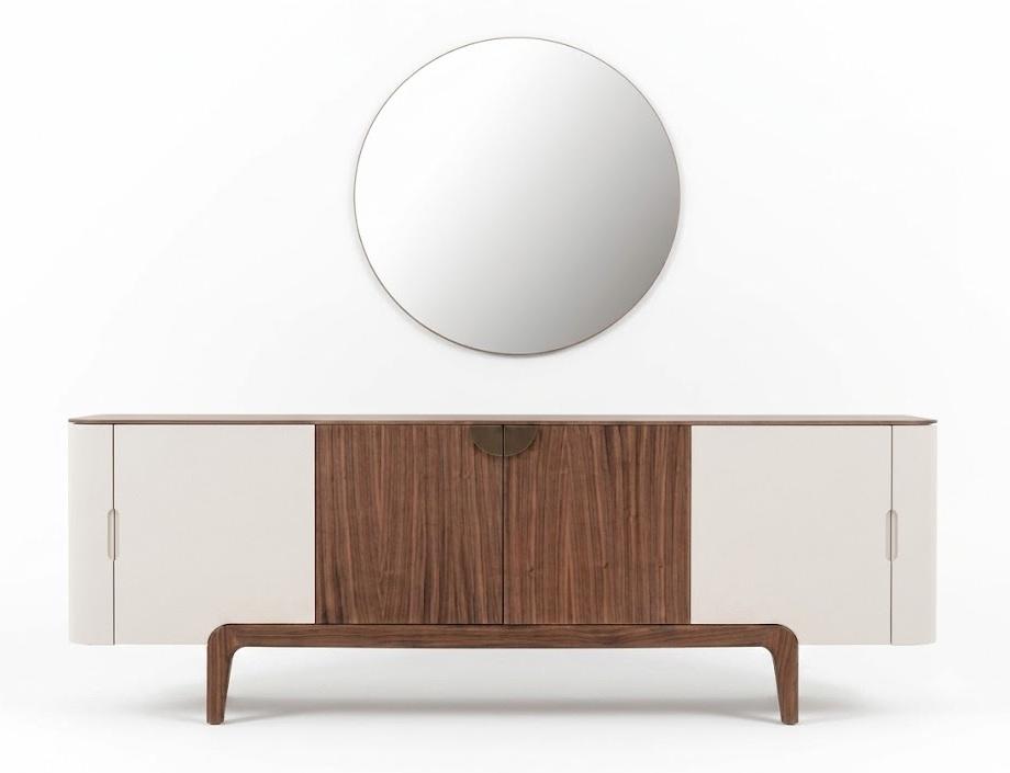 Luxuriöses Designer Sideboard Eleganter Spiegel Wohnzimmer Möbel