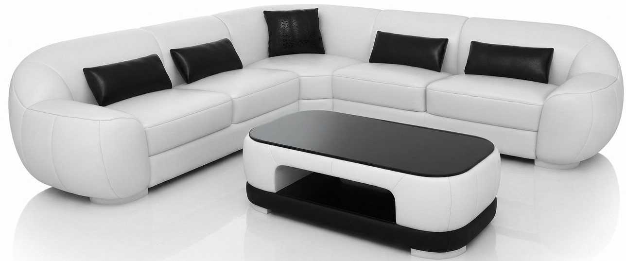 Weißes Ecksofa L Form Wohnzimmer Sofa Set Premium Couch Design