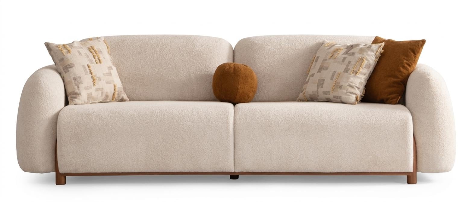 Sofa Modern Beige Gemütlich Flauschig Einladend Ästhetisch