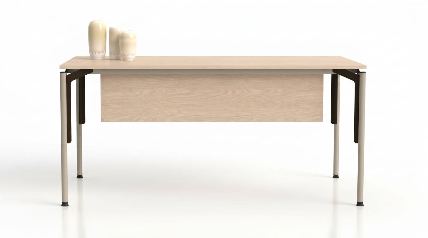Eleganter Beige Schreibtisch Modern Arbeitszimmer Holz Möbel