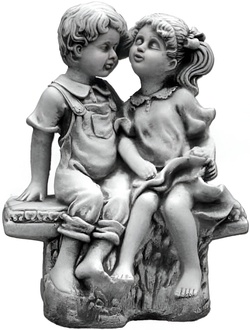 40cm Deko Skulptur Design Figur Statue Grau Garten Figuren Natur Statuen