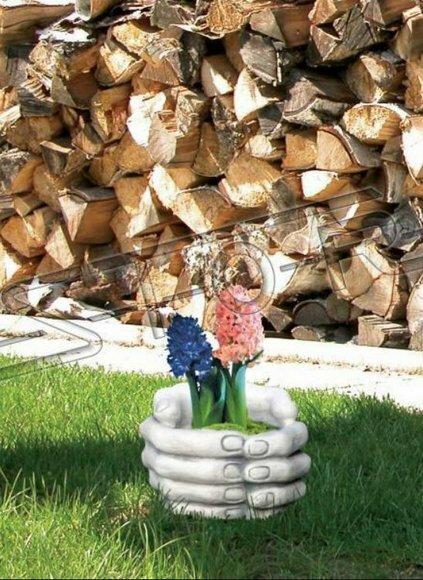 Design Blumentopf Top Planz Kübel Gefäß Töpfe Figur Dekor Hände Skulptur