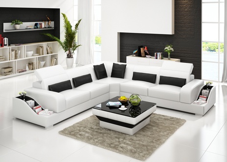Ledersofa Couch Wohnlandschaft Ecksofa Eck Garnitur Modern Sofa Design