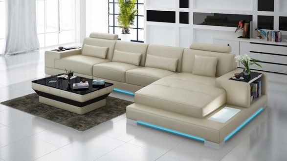 Ledersofa Couch Wohnlandschaft Ecksofa Eck Modern Sofa Design Garnitur