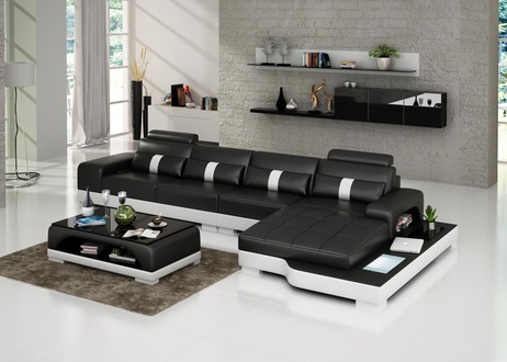 Ledersofa Couch Wohnlandschaft Sofa Eck Ecksofa Modern Design Garnitur