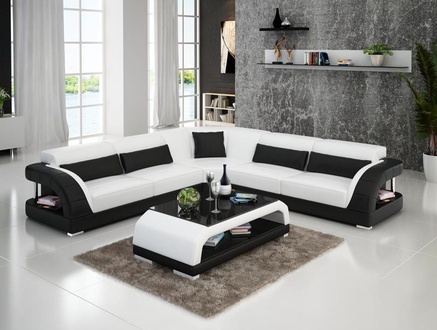 Ledersofa Couch Sofa Wohnlandschaft Eck Ecksofa Modern Design Garnitur