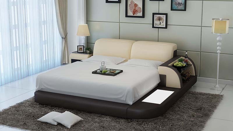 Bett Design Luxus Luxus Betten Leder Schlafzimmer 140/160/180/200 LB8812