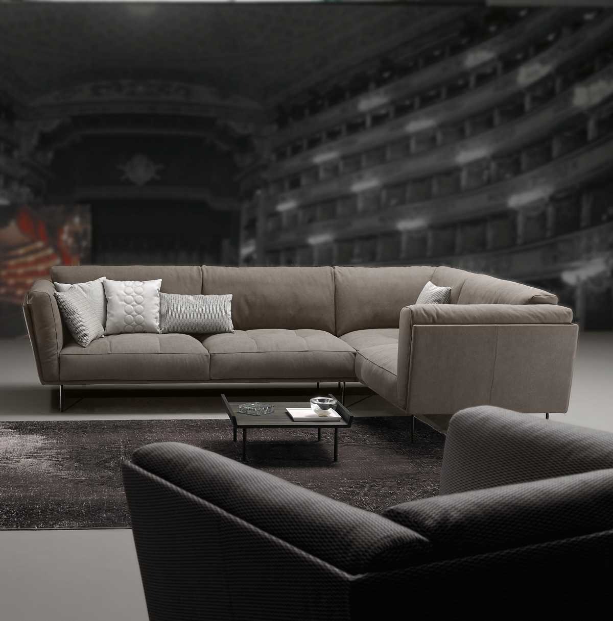 Stoff Ecksofa L-Form Sofa Couch Design Polster Textil Luxus Couchen PRIANERA
