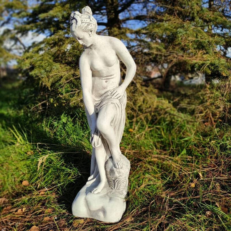 GARTENFIGUR STEINFIGUR FIGUR GARTEN DAME SKULPTUR DECORATIVE STEINGUSS